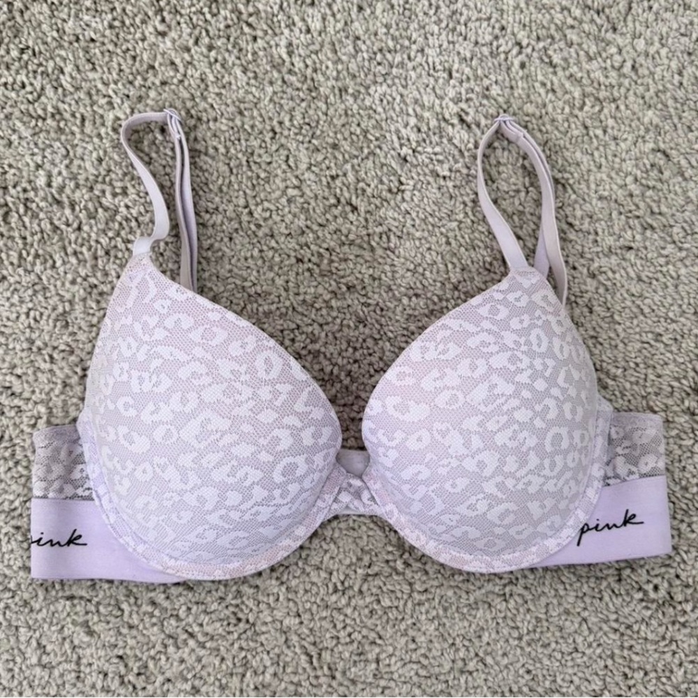 PINK Victoria's Secret Leopard Print Push Up Bra